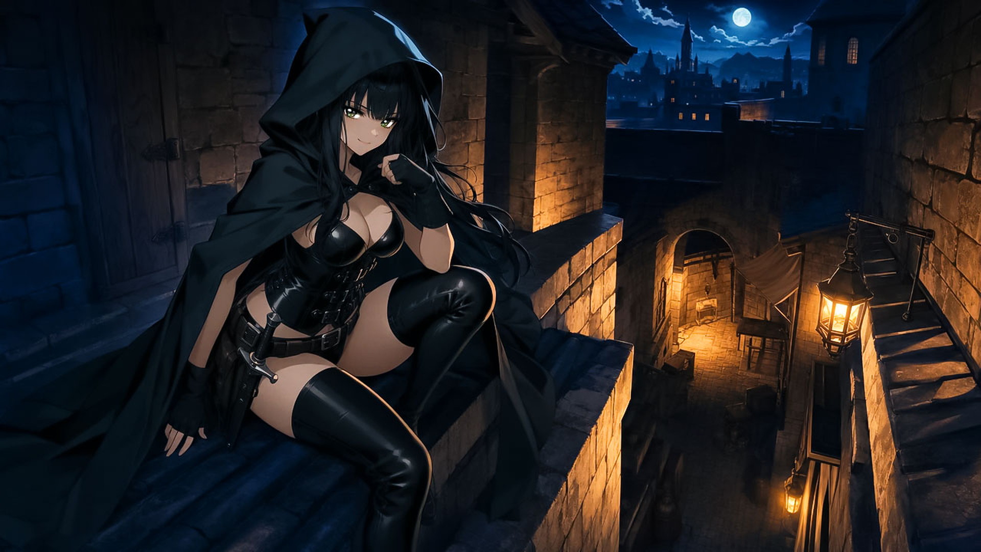 Keira patrolling a rooftop