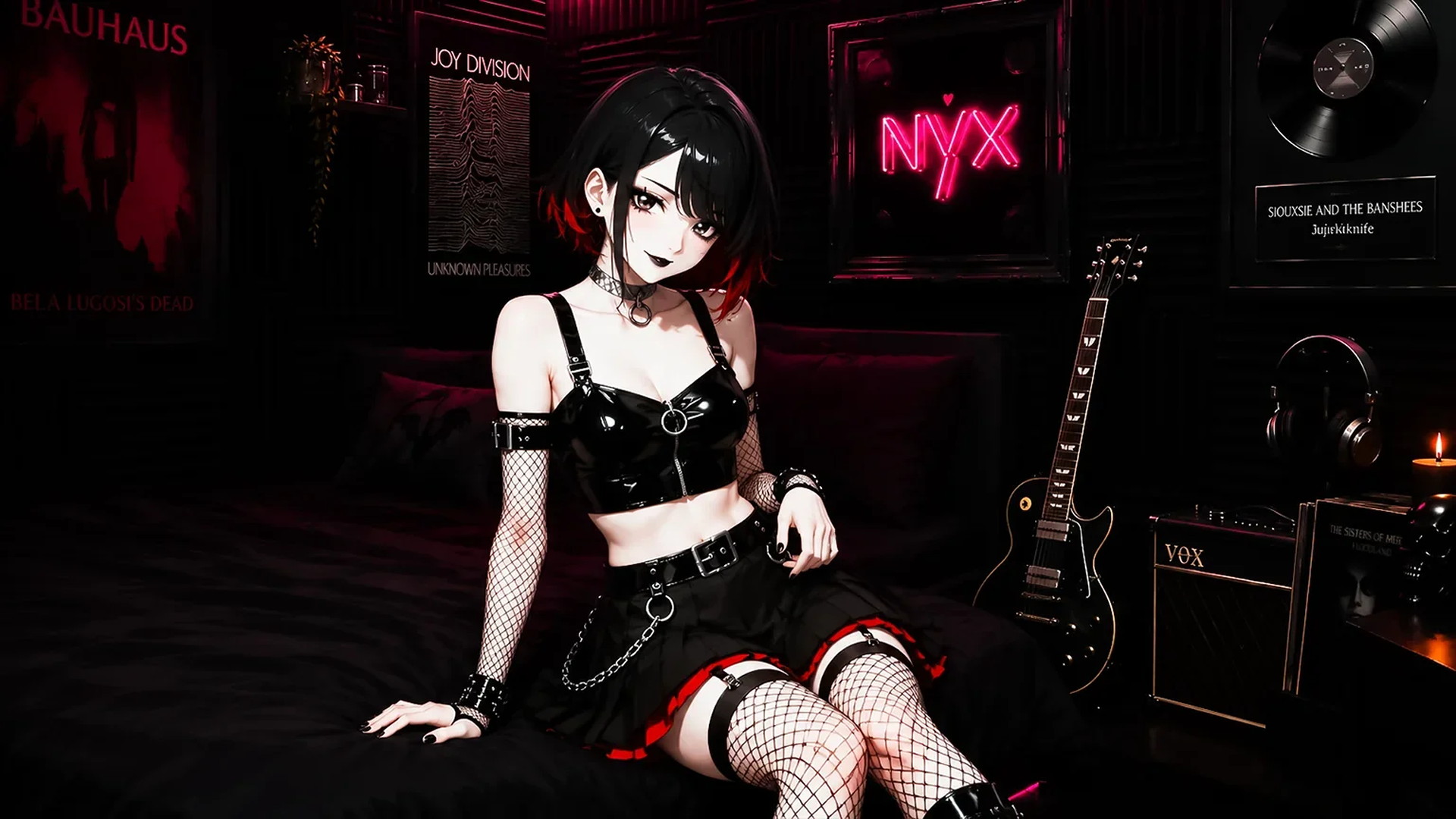 Nyx in a gothic bedroom