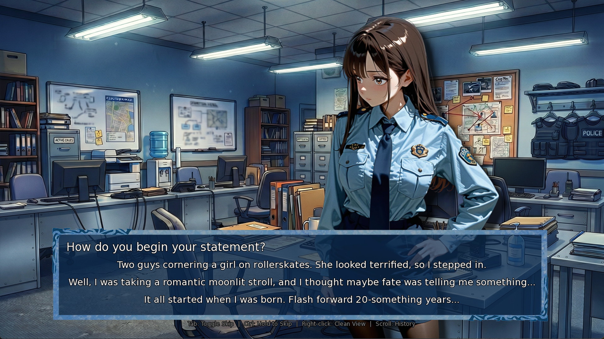 Choosing a statement during a police interview