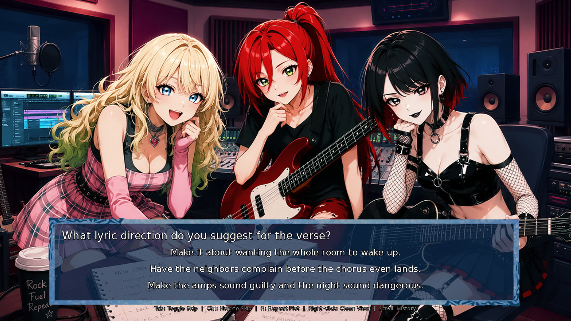 Songwriting choices with a rock band