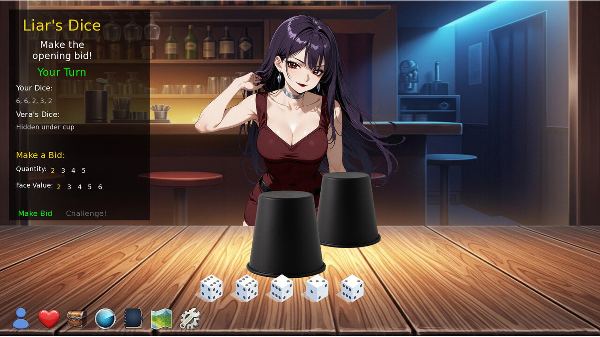 Playing Liar's Dice with Vera