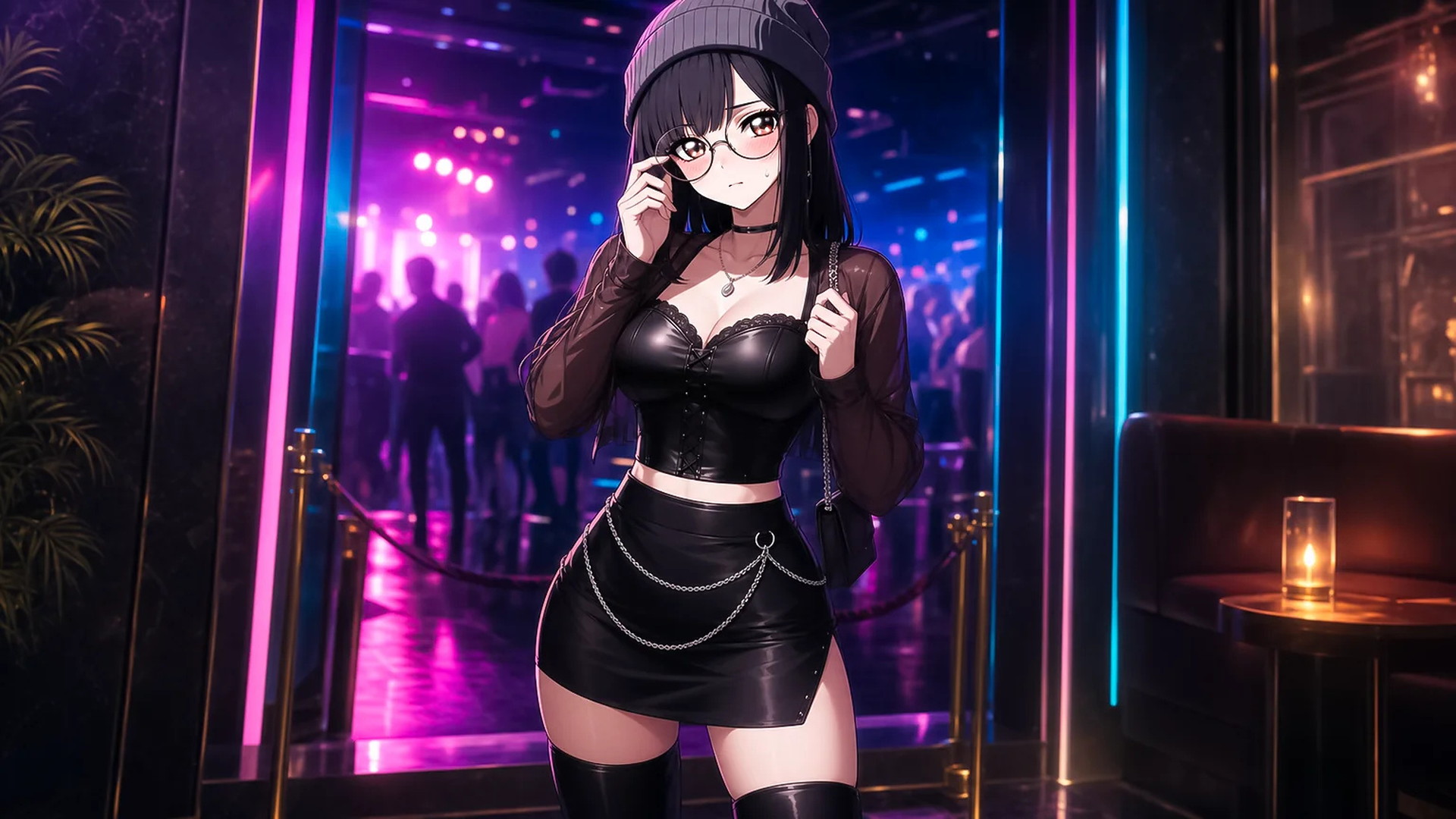 Zoe in a nightclub